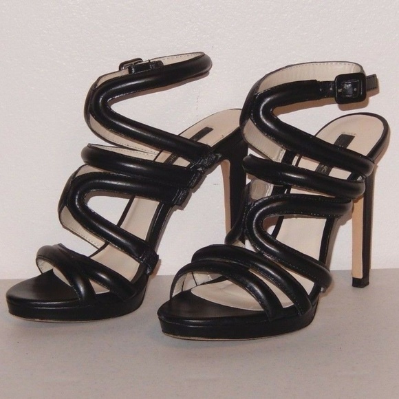 Zara Heels Basic Collection 6 Black Strappy High Heels Sandals Shoes Beautiful!! - Picture 1 of 8